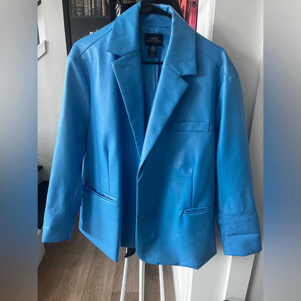 Faux Leather Oversized Blazer